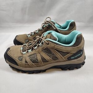 Bearpaw Olympus Lorel Taupe Sneakers Womens Size 10 Tan Blue Suede Lace Up